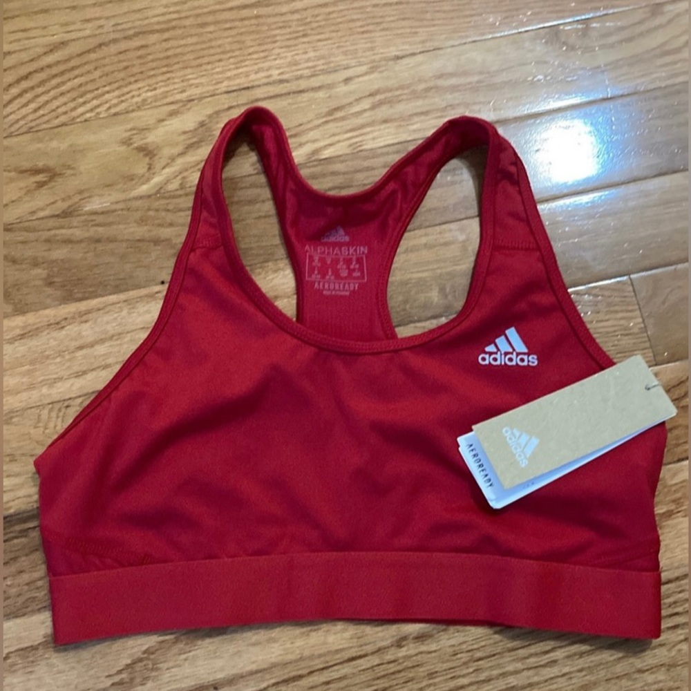 Red Adidas sports bra